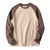 Camiseta térmica de bloques de color para hombre con forro polar de doble cara, camiseta de manga larga, ropa interior térmica elástica de moda para invierno