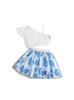 Falda para Niña Verano 2026 Elegante y de Hada Estampado de Rosa Azul Falda Corta para Niñas Falda Plisada Infantil