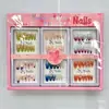 Nuevas Uñas Portátiles Estilo Comercio Exterior, Pegatinas de Uñas 3D de Dibujos Animados Frescas y Lindas, Pegatinas de Uñas Postizas Femeninas al por Mayor