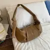 2026 Nova Moda de Nicho Bolsa Relaxada Formato Bolinho Cor Sólida Estilo Preguiçoso Bolsa de Ombro Feminina Bolsa Transversal para Trabalho e Deslocamento