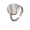 Anillo Geométrico Irregular Ovalado Cóncavo para Mujer, Anillo Abierto Simple Cepillado de Moda Único, Tendencia de Anillo de Dedo Índice Nicho