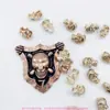 Brincos Personalizados de Caveira Exquisitos, Tachas para Casaco de Couro e Chapéu, Formato de Osso Dourado, Decoração Única para Bolsas e Roupas