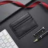 Portatarjetas tejido para hombre, portatarjetas ultra delgado para mujer, funda de cuero para tarjeta de crédito, portacertificados, portatarjetas pequeño, portatarjetas múltiple personalizado de moda