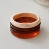 Pulsera multicolor de patrón de mármol transfronteriza europea y americana, pulsera vintage redonda de acrílico semitransparente, accesorio simple, elegante y versátil