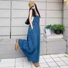 Vestido Jeans com Suspensório Vintage Novo Verão 2026 para Mulheres, Comprimento Médio, Design Único, Emagrecedor e Moderno