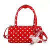 Bolsa de poá estilo coreano com design único, laço de renda com pérolas, bolsa de mão feminina com toque de luxo, bolsa de ombro e transversal