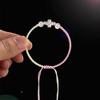 Pulsera tejida a mano de plata 925 con trébol de cuatro hojas para mujer Pulsera rosa fresca y dulce Cuerda trenzada Ágata blanca Cuerda trenzada
