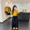 Atuendo elegante para niñas pequeñas: nueva colección de otoño de ropa infantil, con una linda sudadera con capucha y un conjunto casual y deportivo de dos piezas