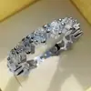 Anillo de Cobre con Forma de Corazón y Diamante de Venta Caliente Transfronterizo Anillo de Moda Plateado con Diamante Lujo Ligero Versátil para Viajes Anillo Geométrico Exquisito