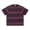Camiseta Rayada Vintage de Manga Corta para Hombre, Nuevo Estilo Retro Americano Verano 2025 Marca de Tendencia Resistente Camiseta Holgada de Media Manga