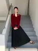 Saia Plissada Preta Fone Jianhe Feminina Estilo Longo 2026 Primavera Estilo Universitário Cintura Alta Emagrecedora Saia Evasê 59167