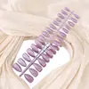Unhas Postiças Cor Sólida Olho de Gato, Pontas de Unha Médio-Curtas em Formato Amêndoa, Pontas de Unha Pré-Fabricadas Olho de Gato com Glitter, Adesivos de Unha Postiça, Transfronteiriço