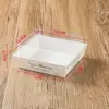 Caixa de Sanduíche Neve Mei Niang Flocos de Carne Beckham Papel Transparente Caixa de Plástico Confeitaria Bolo Pão Embalagem Caixa Atacado