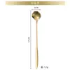 Colher de Flor de Cerejeira de Aço Inoxidável Cabo Longo Colher de Mistura para Caneca Alto Valor de Cor Colher de Café Colher de Ninho de Pássaro Colher de Presente Manual