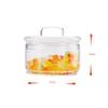 Vidrio de Borosilicato Alto Tapa de Bambú Apilable Tanque de Almacenamiento de Snacks de Fruta Seca Cuenco de Vidrio Transparente para Fruta Verdura Ensalada de Cocina