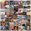 56 pegatinas nostálgicas retro artísticas para cuenta de mano, pegatinas personalizadas para maleta, cuaderno, equipaje, grafiti