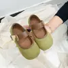 Sapatos Femininos Birkenstock Retro de Cano Baixo com Uma Tira Mary Jane 2026 Outono Novo Sapatos Franceses para Dirigir Sapatos Planos de Couro