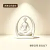 Adorno de figura de meditación Zen de estilo chino nuevo impreso en 3D transfronterizo en negro mate, artesanía de meditación yoga, decoración de sala de estar