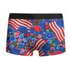 Calzoncillos bóxer de seda de leche con cintura media y elásticos para hombre, con estampado del Día de la Independencia de Amazon, transfronterizos