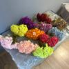 Nueva simulación de flor Morandi, 5 cabezas de mijo, hortensia grande para boda, hortensia de mano, camino de boda, flores falsas decorativas