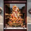 Decoraciones para Tienda de Año Nuevo Ruso Llama Festiva Roja Oveja Roja 2027 Fuegos Artificiales Pegatinas para Ventana Electrostáticas
