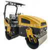 Rodillo de carretera pequeño Quancheng tipo coche asfalto máquina rodillo de doble rueda de acero tipo conducción manual compactador de césped