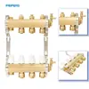 Fabricante de Distribuidor de Água Integrado Forjado em Latão Peifeng de 2-12 Vias Sistema de Aquecimento Residencial Distribuidor de Água para Aquecimento de Piso