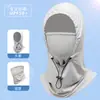 Sombrero de Sol para Mujer con Protección Integrada para el Cuello, Casco de Protección Facial Completa contra Rayos UV, Casco para Montar, Capucha, Bufanda de Seda Helada para Cuello de Hombre