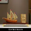 Porta Plumas Velero Navegación Suave Adorno Decoración de Escritorio de Oficina de Alta Calidad Regalo de Negocios Regalo de Inauguración para Líder