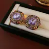 Pendientes de Plata Vintage con Clavo y Diamantes, Estilo Palacio, Lujo Ligero, Pendientes Exquisitos con Sentido de Diseño, Pendientes de Nicho