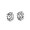 Pendientes de Trigo Estilo Mori para Mujer Nicho Lujo Ligero Zircón Hoja Pendientes Simples Frescos Alta Calidad Pendientes de Hoja de Olivo