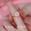 Anel Giratório de Flores Estilo Ins Feminino Nicho High-end Light Luxury Diamond Ring Anel de Verão Simples Anel Aberto para Namoradas