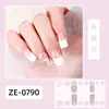 Zhengxiang 2026 Pegatinas para Uñas Estilo Francés Impermeables Película de Esmalte con Purpurina Pegatinas para Uñas de Flores y Caricaturas Pegatinas para Uñas sin Hornear Personalizadas