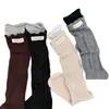 Calcetines de pantorrilla beige estilo miu perezoso retro otoño e invierno calcetines de punto de color liso estilo ins adelgazantes alargadores de pierna estilo japonés calcetines holgados