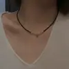 Lindo Colar de Espinélio Preto Natural Luxo Acessível Moda de Nicho Corrente para Clavícula 2025 Novo Simples de Alto Padrão Colar para Suéter