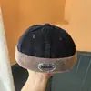 Chapéu docker de ganga bordado com letra retro japonês para mulheres, versátil e afina o rosto, chapéu casual hip-hop de rua para homens