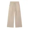 Pantalones Casuales Nirben para Hombre de Lyocell Lino con Cordón, Delgados, Holgados, de Pierna Ancha, Corte Recto, Caída Suave, Deportivos.