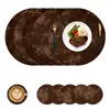 Mantel individual de PU transfronterizo, mantel para mesa redonda, impermeable, lavable, resistente al calor, adecuado para interior y exterior, mantel aislante para mesa de comedor de cocina en casa