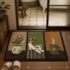 Tapete de Chão de Lama Diatomácea com Padrão de Bordado de Animal Pequeno Fofo, Entrada de Banheiro, Absorção de Água, Secagem Rápida, Fácil Manutenção, Tapete para Pés, Em Estoque