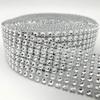 Fábrica de origen fila de diamantes de imitación perforada con diamantes de imitación en malla hueca fila de 2 filas 4 filas 6 filas 8 filas 12 filas plástico diamante de imitación