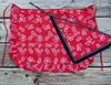 Delantal de Baile Pequeño Floral Rojo con Encaje Estilo Étnico Rendimiento Infantil Rendimiento Recolección de Té Adulto Medio Delantal