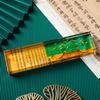 Régua de supressão criativa de quatro tesouros de estudo em estilo chinês, presente de formatura para professores, peso de papel de cristal, ornamentos de vidro transparentes, personalização