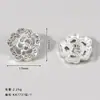Botones Florales con Diamantes y Perlas, Diseño Hueco, Botones de Flor de Rosa Multicapa, Juego para Abrigo, Accesorios para Chaqueta