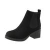 Botines Retro Simples de Punta Redonda con Tacón Grueso de Gran Tamaño para Mujer 2025 Otoño e Invierno Nuevos con Cremallera Lateral para Mujer