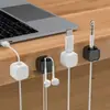 Suporte para cabo de carregamento de celular, clipe de cabo para mesa sem furos, organizador de cabos magnético, armazenamento autoadesivo para cabos de dados