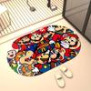 Alfombrilla de baño Mario de Tierra de Diatomeas Absorbente Dibujos Animados Suave Secado Rápido Antideslizante Felpudo Hecho a Medida