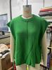 Suéter de punto holgado con cuello redondo informal de manga corta para mujer, jersey de verano de comercio exterior de Amazon 2024