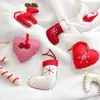 Meias de Feltro Recheadas para Decoração de Natal, Enfeites de Pelúcia, Decorações Penduradas de Tecido Não Tecido, Enfeites de Feltro de Natal