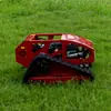 Cortacésped Pequeño con Orugas Controlado Remotamente, Máquina Desmalezadora a Gasolina para Limpieza de Huertos, Trituradora de Césped Multifuncional Todoterreno