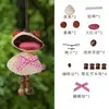Pingente de sino de mão com casca de fruta preta de planta natural, kit de material DIY de boneca de vagem feita à mão, casca de fruta para pendurar em bolsa de sino dos ventos